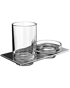 Emco Art Glashalter/Seifenhalter 163300100 chrom, Kristallglas klar