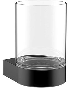 Emco Flow glass holder 272013300 black, clear crystal glass