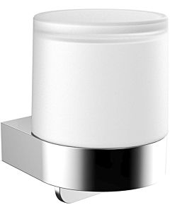 Emco Flow liquid soap dispenser 272100101 chrome, crystal glass, with cup, satin finish, wall model