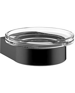 Emco Flow soap holder 273013300 black, clear crystal glass
