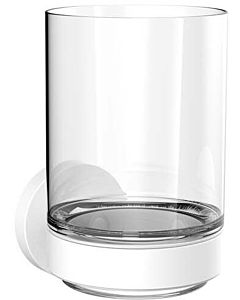 Emco Porte-verre rond 432013900 blanc, verre cristal clair