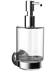 Emco Round Flüssigseifenspender 432100100 chrom, Wandmodell, Kristallglas klar, Pumpe Kunststoff