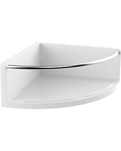 Emco Panier de douche d&#39;angle rond 434500101 blanc / chromé , 175mm, plastique, avec garde-corps en métal