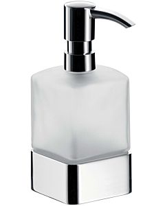 Emco Loft 052100102 Distributeur de savon liquide, cristal satiné, doseur plastique modèle sur pied, metal chromé