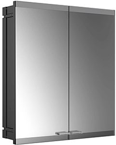 Emco Asis Evo flush-mounted illuminated mirror cabinet 939713313 600 x 700 mm, without mirror heating, 2-door, black, with light system