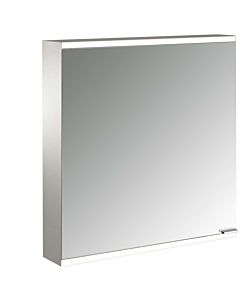 Emco prime armoire à miroir éclairée en saillie 949706321 600x700mm, porte 2000 , charnières à gauche, aluminium/blanc