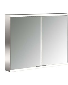 Emco prime armoire à miroir éclairée en saillie 949706324 800x700mm, 2 portes, aluminium/blanc
