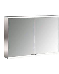 Emco prime armoire à miroir éclairée en saillie 949706345 1000x700mm, 2 portes, aluminium/blanc