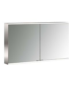 Emco prime armoire à miroir éclairée en saillie 949706346 1200x700mm, 2 portes, aluminium/blanc