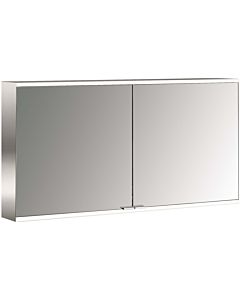 Emco prime armoire à miroir éclairée en saillie 949706347 1300x700mm, 2 portes, aluminium/blanc