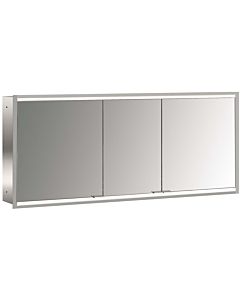 Emco prime armoire à miroir éclairée à encastrer 949706258 1600x730mm, 3 portes, aluminium/miroir