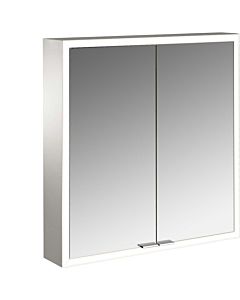 Emco prime armoire à miroir éclairée en saillie 949706261 600x700mm, 2 portes, aluminium/miroir