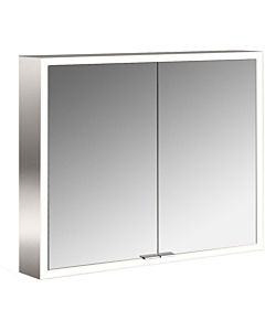 Emco prime armoire à miroir éclairée en saillie 949706262 800x700mm, 2 portes, aluminium/miroir