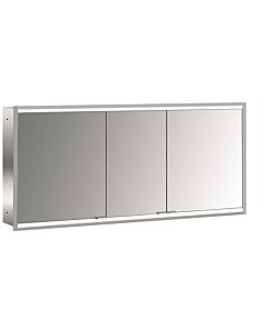 Emco prime armoire à miroir éclairée à encastrer 949706263 1400x730mm, 3 portes, aluminium/miroir