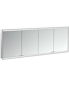 Emco prime armoire à miroir éclairée à encastrer 949706265 1800x730mm, 4 portes, aluminium/miroir