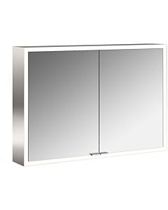 Emco prime armoire à miroir éclairée en saillie 949706283 1000x700mm, 2 portes, aluminium/miroir