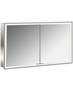 Emco prime armoire à miroir éclairée à encastrer 949706294 1200x730mm, 2 portes, aluminium/miroir