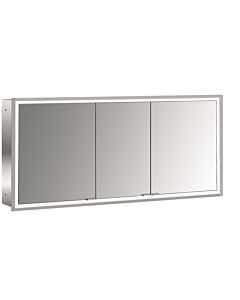 Emco prime armoire à miroir éclairée à encastrer 949706297 1400x730mm, 3 portes, aluminium/miroir
