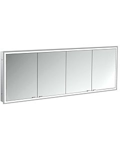 Emco prime armoire à miroir éclairée à encastrer 949706298 1800x730mm, 4 portes, aluminium/miroir