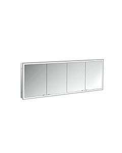 Emco prime flush-mounted illuminated mirror cabinet 949706299 2000x730mm, 4 doors, aluminium/mirror
