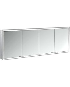 Emco prime armoire à miroir éclairée à encastrer 949706299 2000x730mm, 4 portes, aluminium/miroir