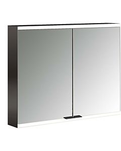 Emco prime armoire à miroir éclairée en saillie 949713524 800x700mm, 2 portes, noir/miroir