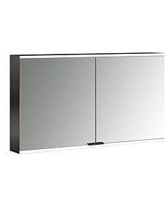Emco prime surface-mounted illuminated mirror cabinet 949713546 1200x700mm, 2 doors, black/mirror
