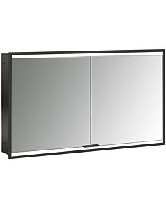 Emco prime armoire à miroir éclairée à encastrer 949713556 1200x730mm, 2 portes, noir/miroir