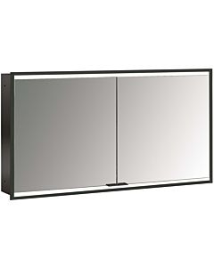 Emco prime armoire à miroir éclairée à encastrer 949713557 1300x730mm, 2 portes, noir/miroir