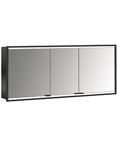 Emco prime flush-mounted illuminated mirror cabinet 949713558 1600x730mm, 3 doors, black/mirror