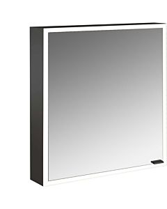 Emco prime armoire à miroir éclairée en saillie 949713559 600x700mm, porte 2000 , charnières à gauche, noir/miroir