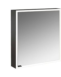 Emco prime armoire à miroir éclairée en saillie 949713560 600x700mm, porte 2000 , charnières à droite, noir/miroir