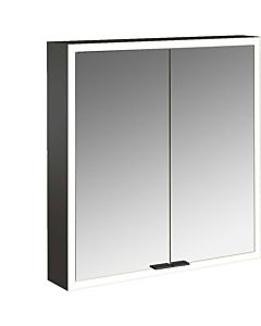 Emco prime armoire à miroir éclairée en saillie 949713561 600x700mm, 2 portes, noir/miroir