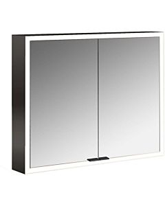 Emco prime armoire à miroir éclairée en saillie 949713562 800x700mm, 2 portes, noir/miroir