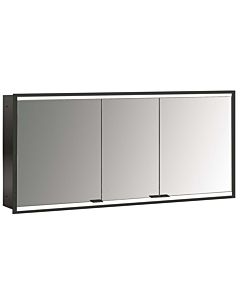 Emco prime flush-mounted illuminated mirror cabinet 949713563 1400x730mm, 3 doors, black/mirror
