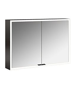 Emco prime Aufputz-Lichtspiegelschrank 949713583 1000x700mm, 2-türig, schwarz/spiegel