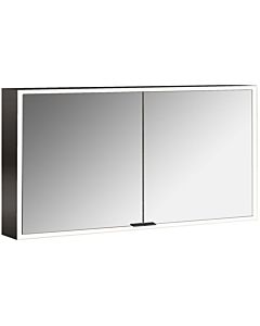 Emco prime surface-mounted illuminated mirror cabinet 949713585 1300x700mm, 2 doors, black/mirror