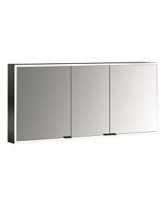 Emco prime surface-mounted illuminated mirror cabinet 949713587 1400x700mm, 3 doors, black/mirror