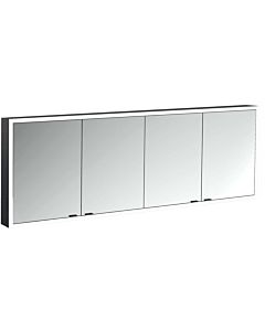 Emco prime surface-mounted illuminated mirror cabinet 949713588 1800x700mm, 4 doors, black/mirror