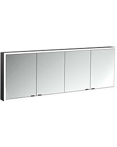 Emco prime Aufputz-Lichtspiegelschrank 949713589 2000x730mm, 4-türig, schwarz/spiegel