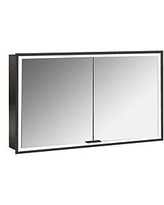 Emco prime armoire à miroir éclairée à encastrer 949713594 1200x730mm, 2 portes, noir/miroir