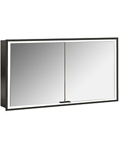 Emco prime Unterputz-Lichtspiegelschrank 949713595 1300x730mm, 2-türig, schwarz/spiegel
