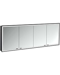 Emco prime Unterputz-Lichtspiegelschrank 949713599 2000x730mm, 4-türig, schwarz/spiegel