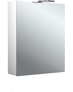 Emco pure 2 Style Aufputz-Lichtspiegelschrank 979705301 600x721mm, mit LED-Aufsatzleuchte, 1-türig, Aluminium