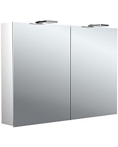 Emco pure 2 style surface-mounted illuminated mirror cabinet 979705304 1000x721mm, with LED top light, 2 doors, aluminium