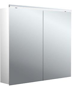 Emco pure 2 Classic armoire à miroir éclairée en saillie 979705503 800x729mm, avec éclairage supérieur à LED, 2 portes, aluminium