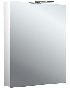 Emco flat 2 style armoire à miroir éclairée en saillie 979706301 600x721mm, éclairage supérieur à LED, porte 2000 , aluminium