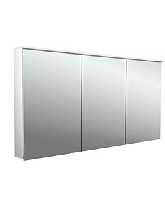 Emco flat 2 armoire à miroir éclairée en saillie design 979706406 1400x711mm, LED, avec voile de lumière, 3 portes, aluminium