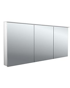Emco flat 2 design surface-mounted illuminated mirror cabinet 979706407 1600x711mm, LED, with light sail, 3 doors, aluminium