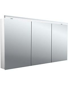 Emco flat 2 Classic armoire à miroir éclairée en saillie 979706506 1400x729mm, éclairage supérieur à LED, 3 portes, aluminium